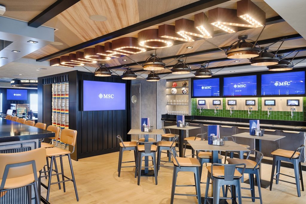MSC World America All-Stars Sports Bar cruise ship bar crawl entertainment