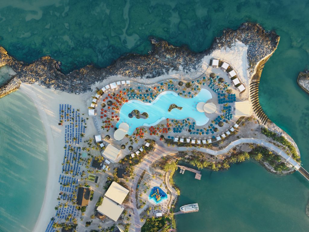 Great Life Lagoon aerial view Great Stirrup Cay Norwegian Cruise Line Bahamas