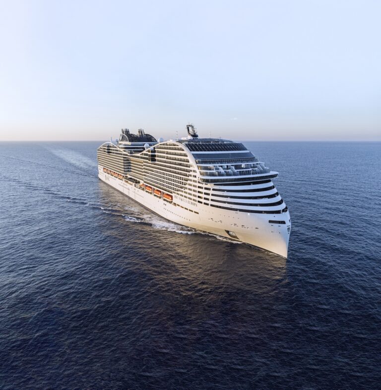 MSC cruise ship at sea illustrating how safe is cruising with modern maritime safety standards