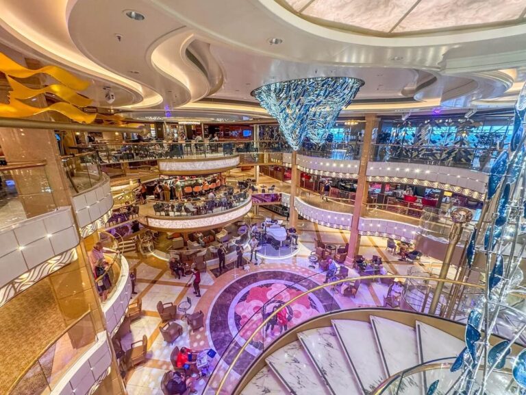 Cruising with a disability — spacious cruise ship atrium and public spaces