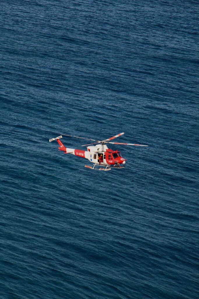 medical evacuation helicopter, emergency coordination at sea