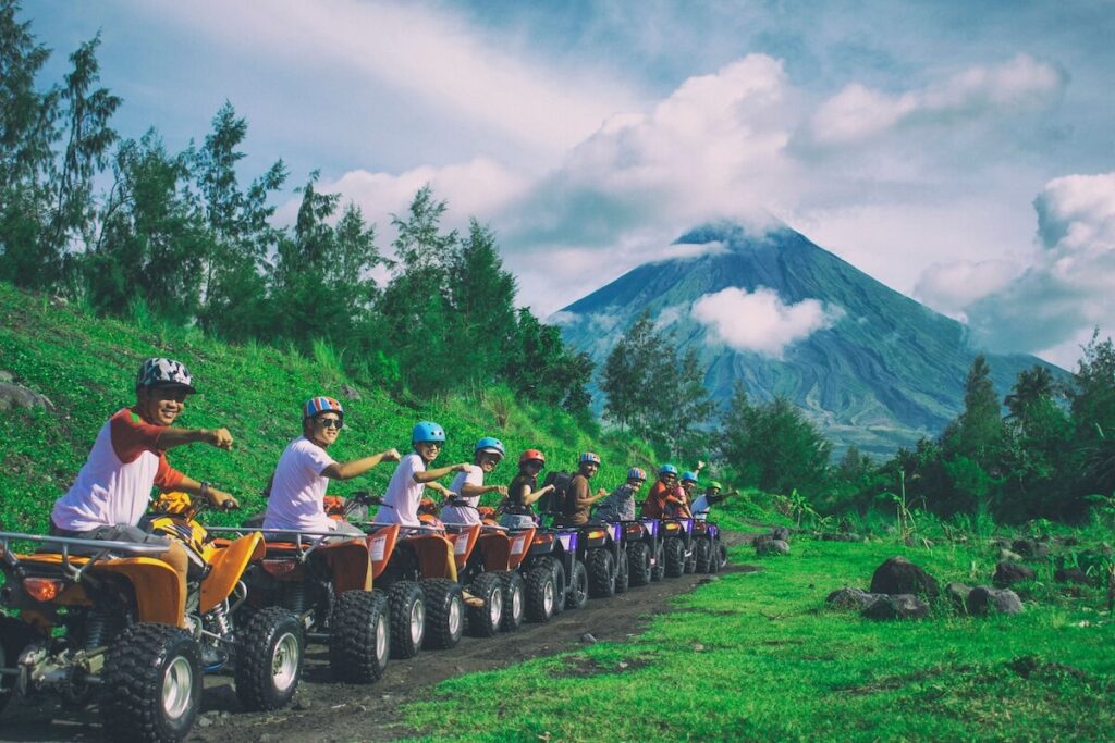 ATV excursion group riding a tour covered by shore excursion insurance
