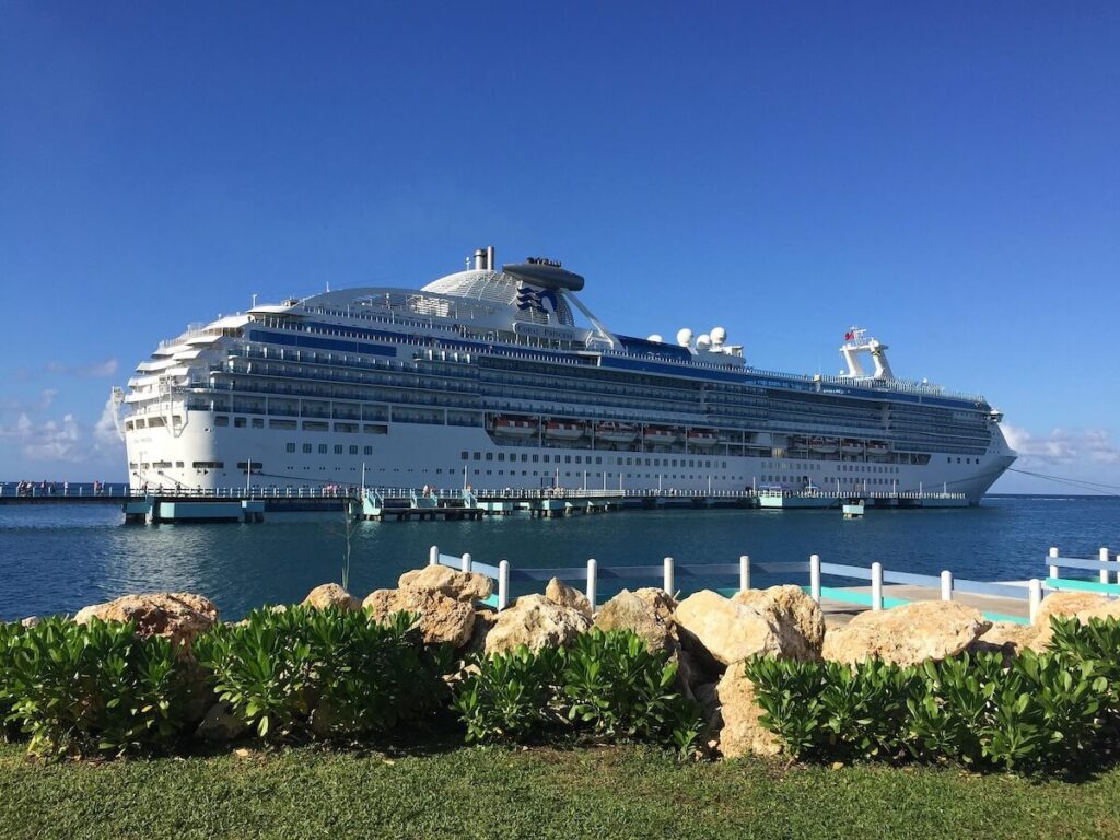 Cruise ship docked at port, the starting point for planning accessible cruise travel