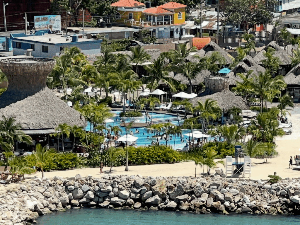 Pool and cabana area at the Taino Bay cruise port in Puerto Plata, Dominican Republic