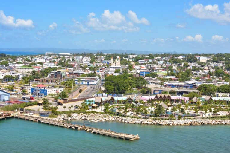 Aerial view of the Taino Bay cruise port in Puerto Plata, Dominican Republic