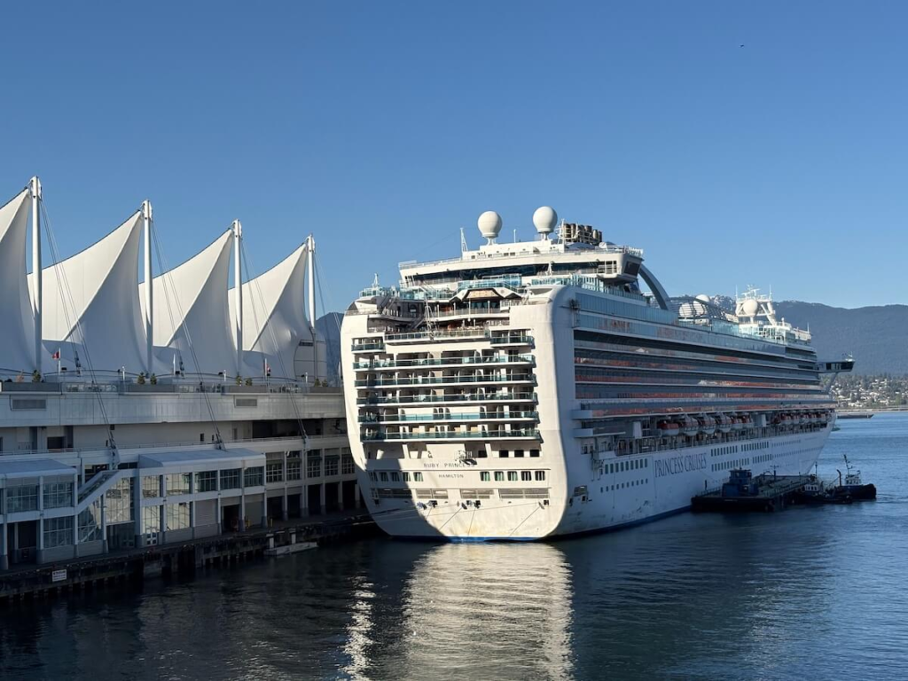 Cruise ship docked at Canada Place terminal, Vancouver